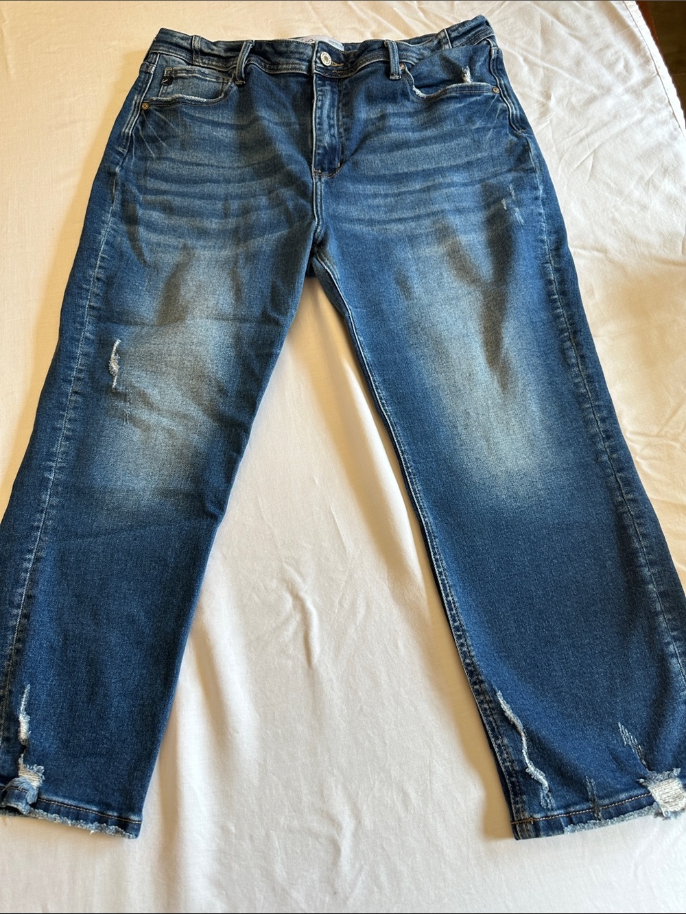 KanCan Women's Dark Blue Distressed Ankle Jeans 32